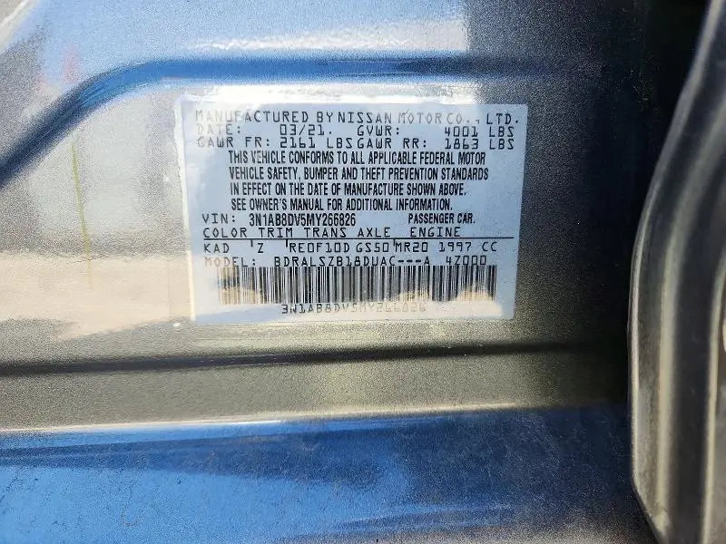 2021 NISSAN SENTRA SR  