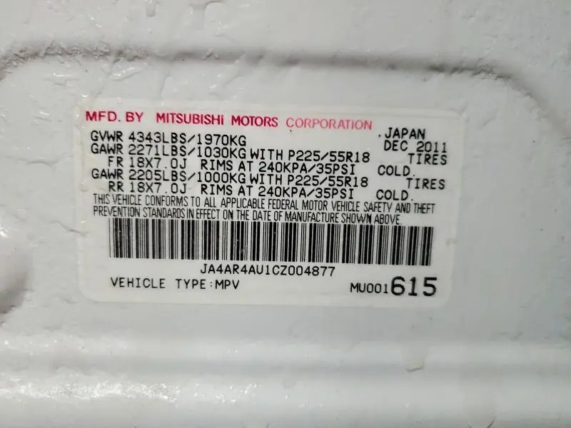 2012 MITSUBISHI OUTLANDER SPORT SE  