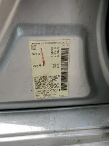 2015 NISSAN ALTIMA 2.5  