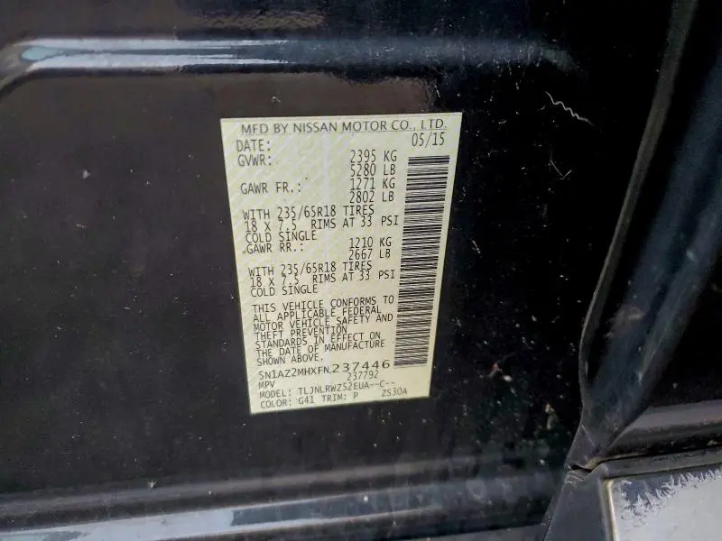 2015 NISSAN MURANO S  