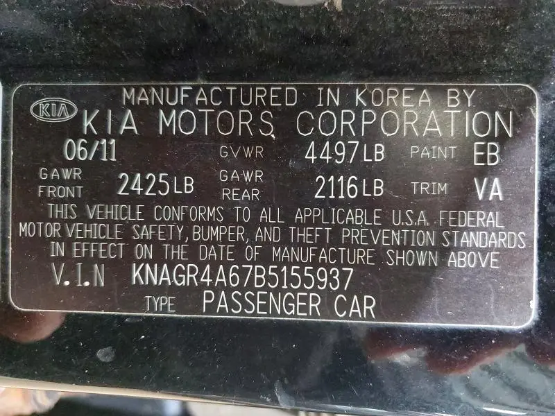 2011 KIA OPTIMA SX  