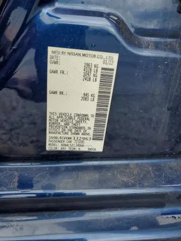 2022 NISSAN ALTIMA SR  