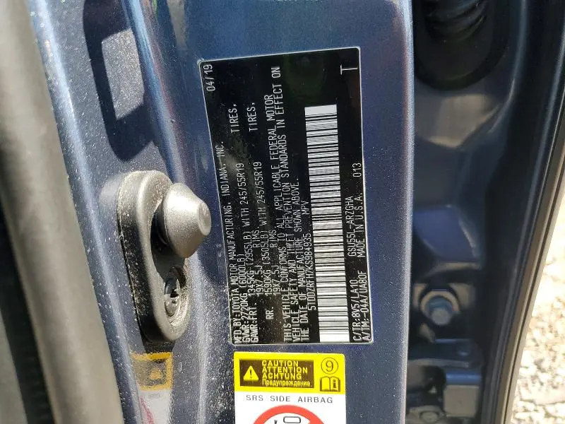 2019 TOYOTA HIGHLANDER LIMITED  
