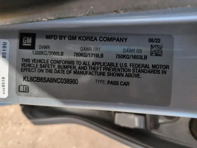 2022 CHEVROLET SPARK LS  