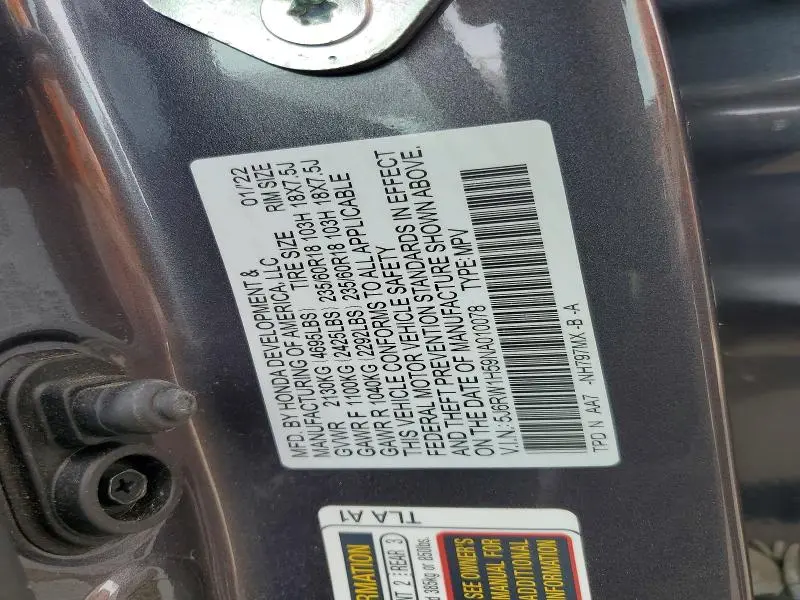 2022 HONDA CRV   