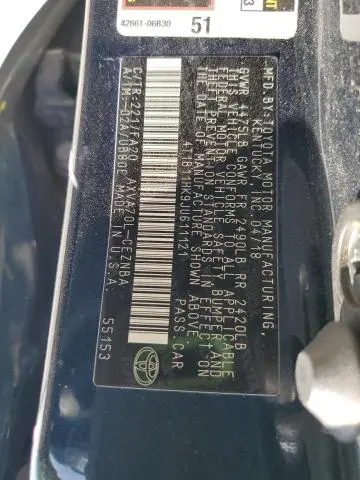 2018 TOYOTA CAMRY L  