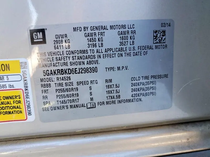 2014 BUICK ENCLAVE   