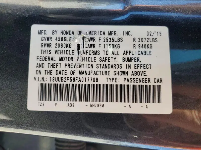 2015 ACURA TLX TECH  