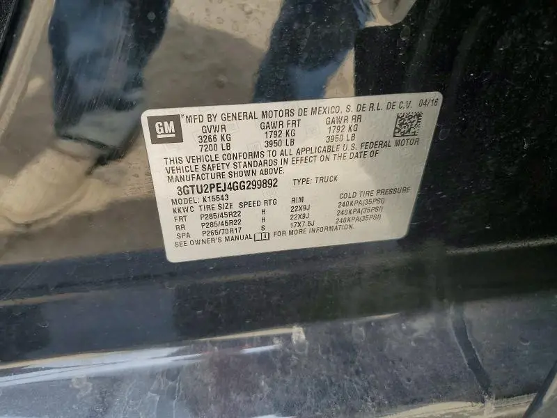 2016 GMC SIERRA K1500 DENALI  