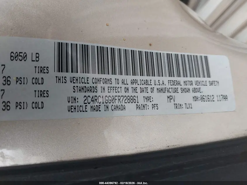 2015 CHRYSLER TOWN & COUNTRY LIMITED PLATINUM