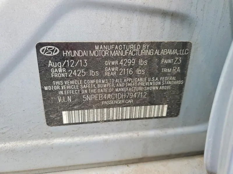 2013 HYUNDAI SONATA GLS  