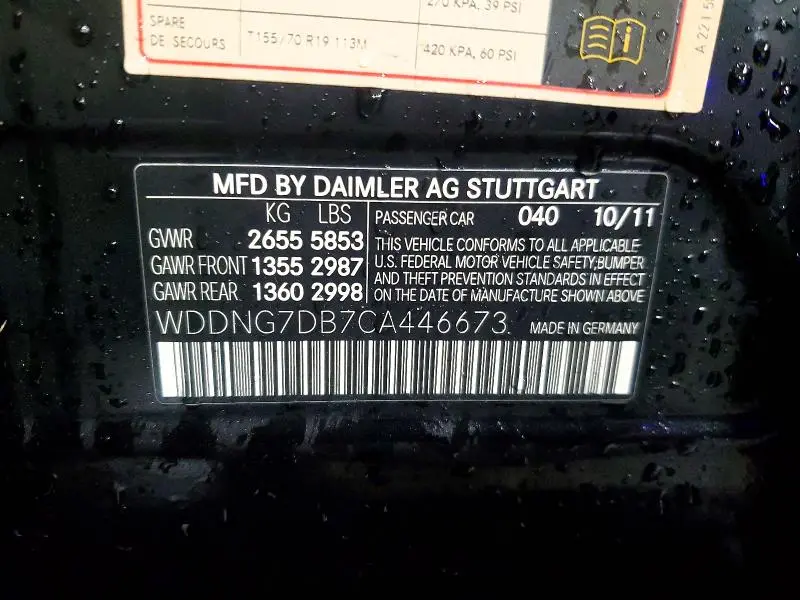 2012 MERCEDES-BENZ S 550  