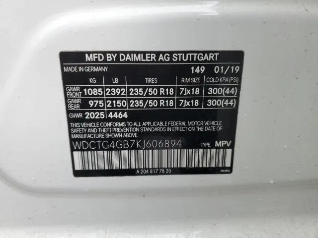 2019 MERCEDES-BENZ GLA 250 4MATIC  