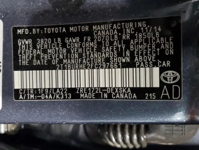 2015 TOYOTA COROLLA L  