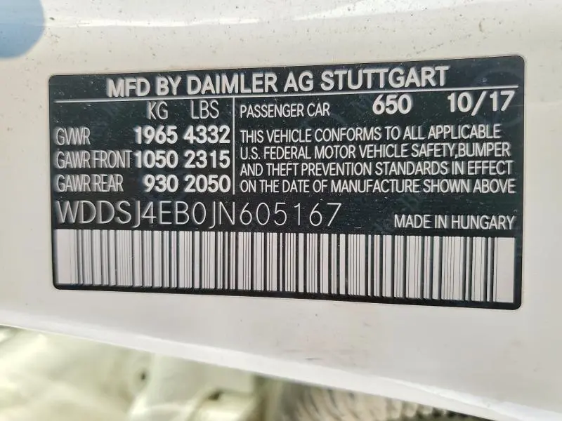 2018 MERCEDES-BENZ CLA 250  