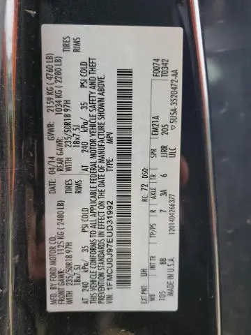2014 FORD ESCAPE TITANIUM  