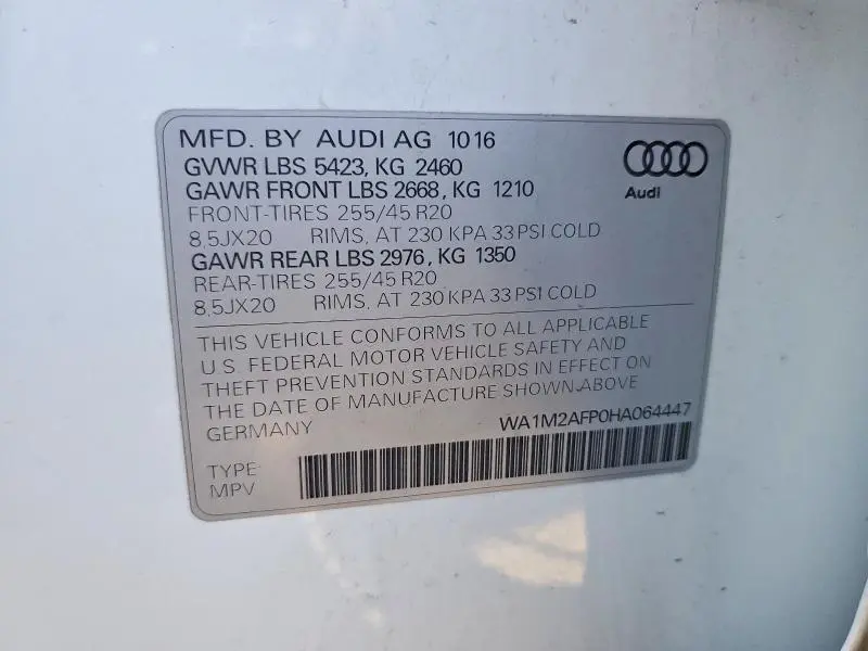 2017 AUDI Q5 PREMIUM PLUS  