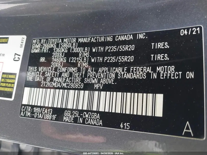 2021 LEXUS RX 350  