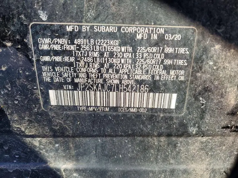 2020 SUBARU FORESTER PREMIUM  