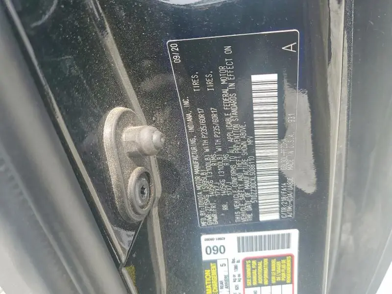 2020 TOYOTA SIENNA L  