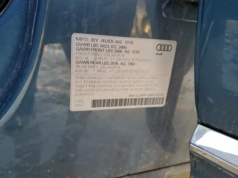 2016 AUDI Q5 PREMIUM PLUS  