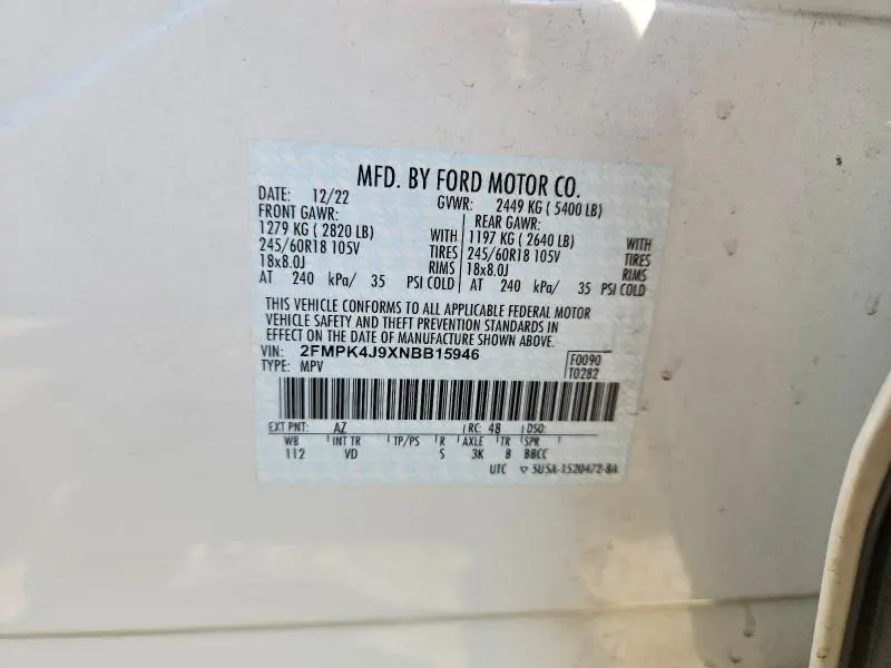 2022 FORD EDGE SEL  