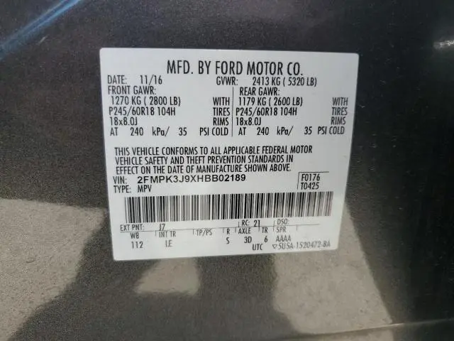 2017 FORD EDGE SEL  
