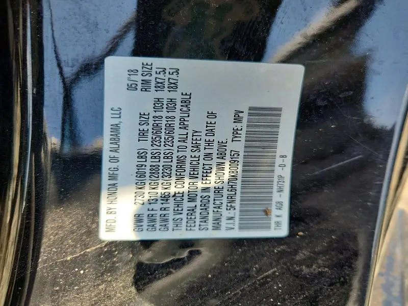 2019 HONDA ODYSSEY EXL  