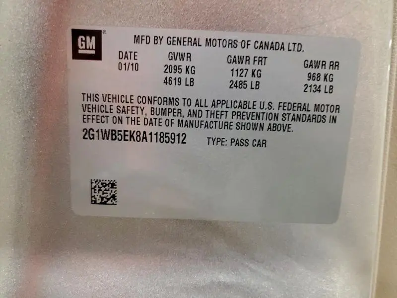 2010 CHEVROLET IMPALA LT  