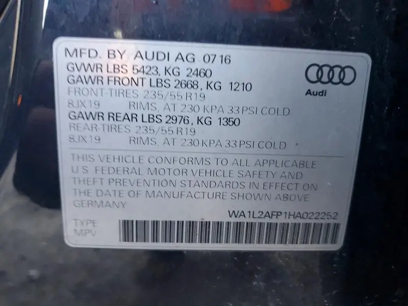 2017 AUDI Q5 PREMIUM PLUS  