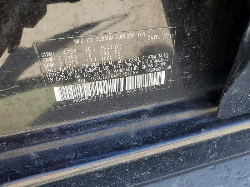 2019 SUBARU IMPREZA PREMIUM  