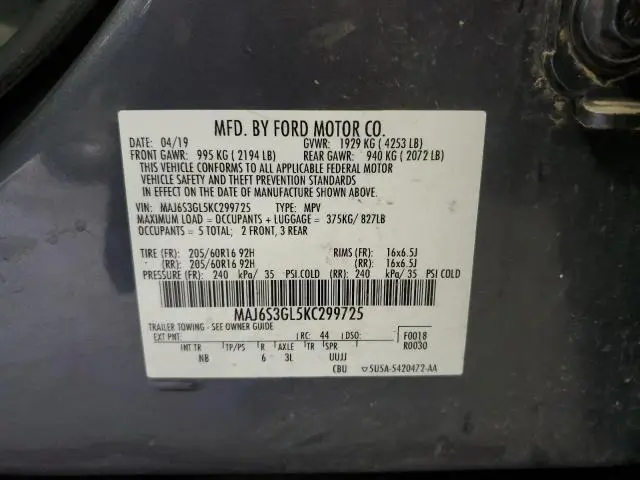 2019 FORD ECOSPORT SE  