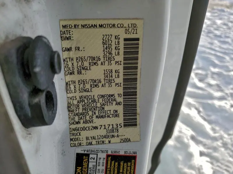 2021 NISSAN FRONTIER S  