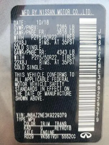 2019 INFINITI QX80 LUXE  