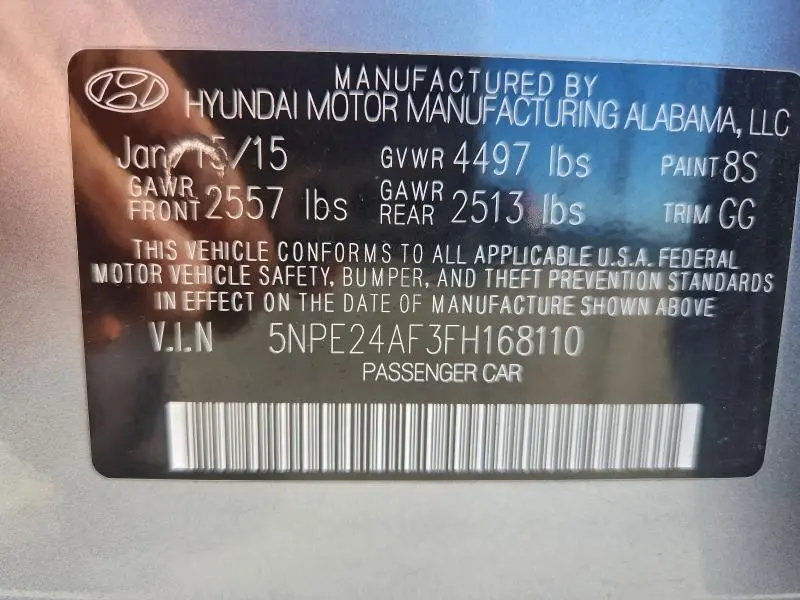 2015 HYUNDAI SONATA SE  