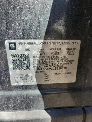 2020 CHEVROLET EQUINOX LT  