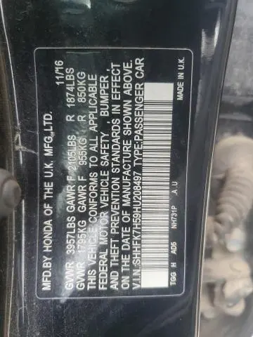 2017 HONDA CIVIC EX  
