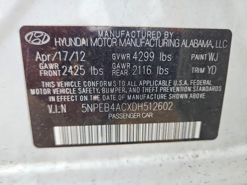 2013 HYUNDAI SONATA GLS  