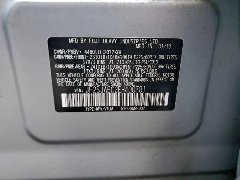 2014 SUBARU FORESTER 2.5I PREMIUM  