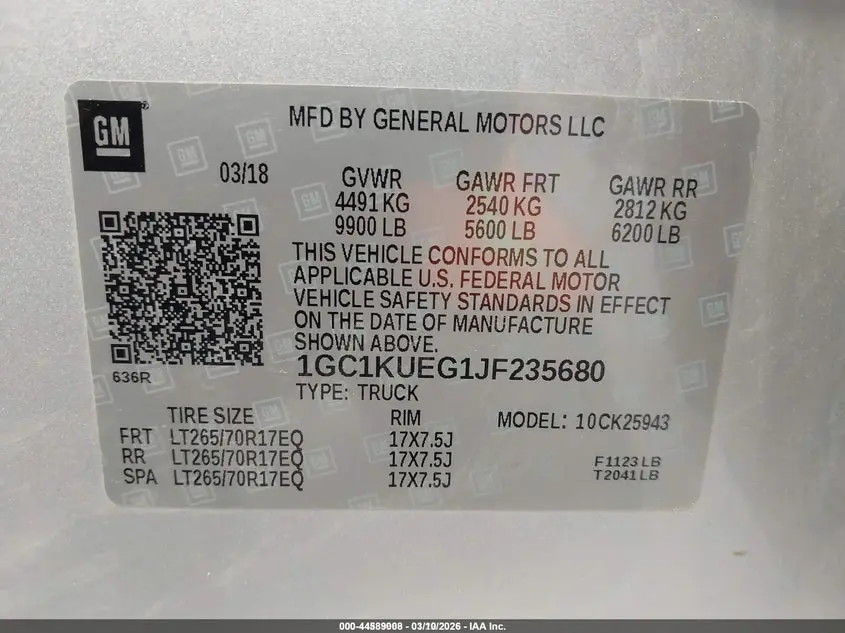 2018 CHEVROLET SILVERADO 2500HD WT