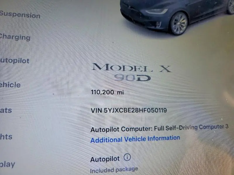 2017 TESLA MODEL X   