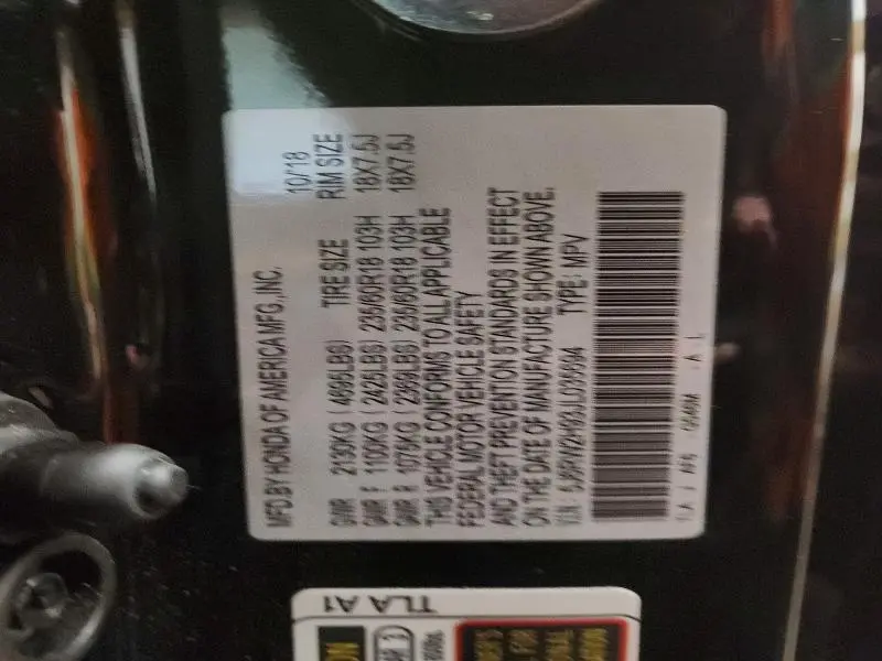 2018 HONDA CR-V TOURING  