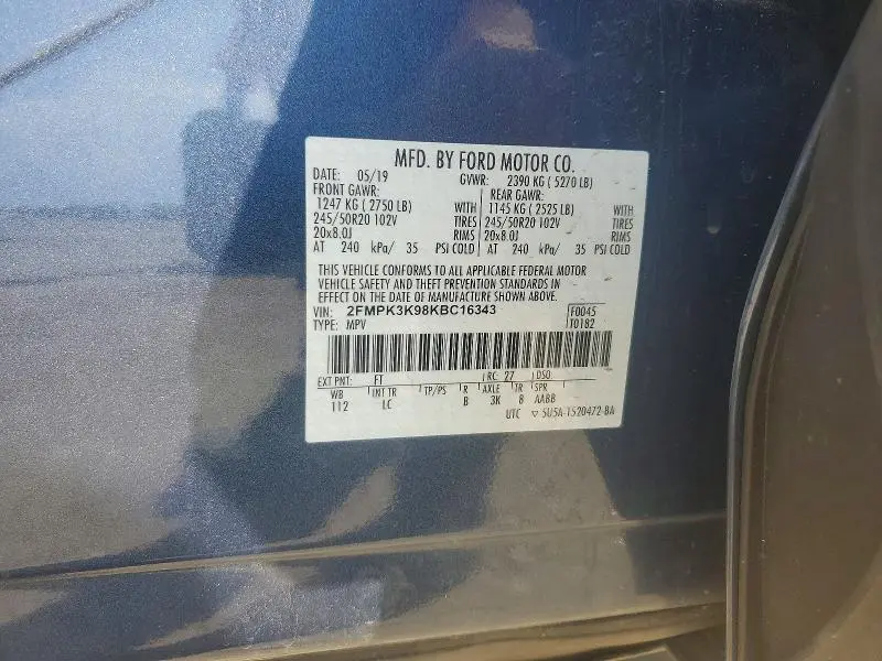 2019 FORD EDGE TITANIUM  