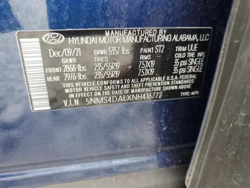 2022 HYUNDAI SANTA FE LIMITED  