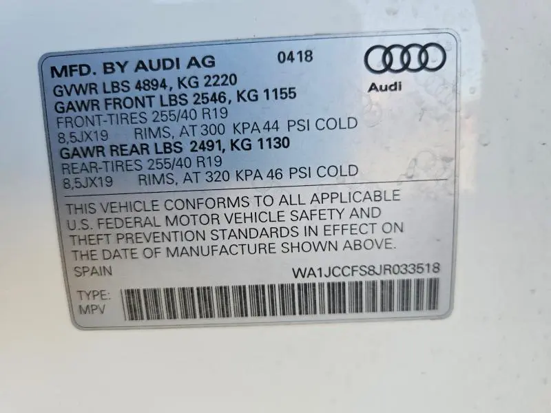 2018 AUDI Q3 PREMIUM PLUS  