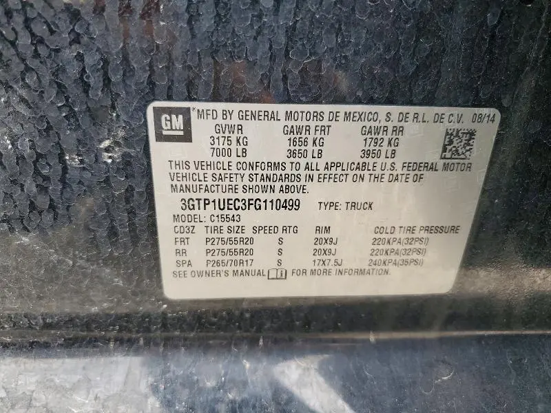 2015 GMC SIERRA C1500 SLE  