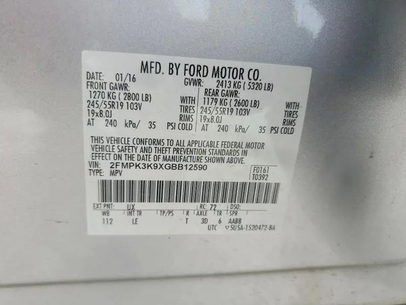 2016 FORD EDGE TITANIUM  