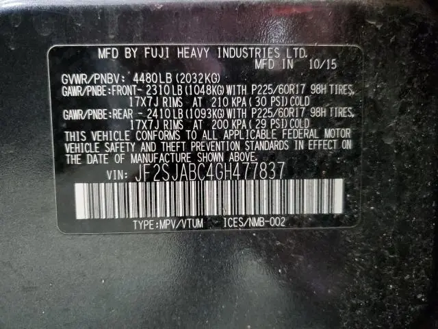 2016 SUBARU FORESTER 2.5I  