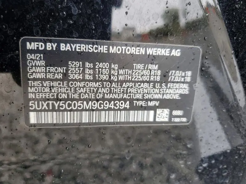 2021 BMW X3 XDRIVE30I  