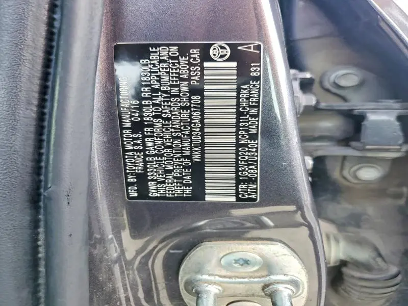 2016 TOYOTA YARIS 5-DOOR L  